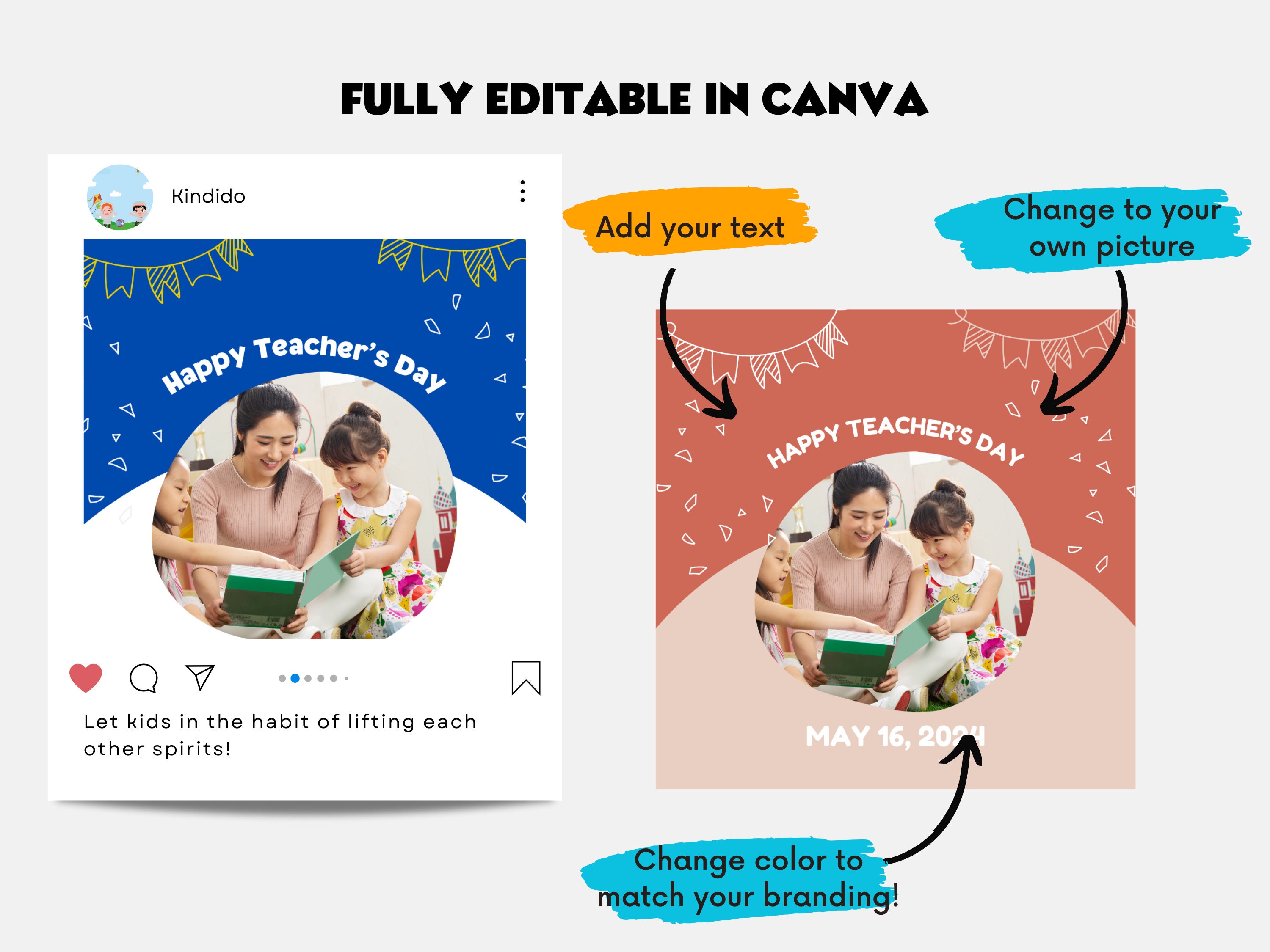 BLUE Education Instagram Canva Template | Montessori Childcare ...