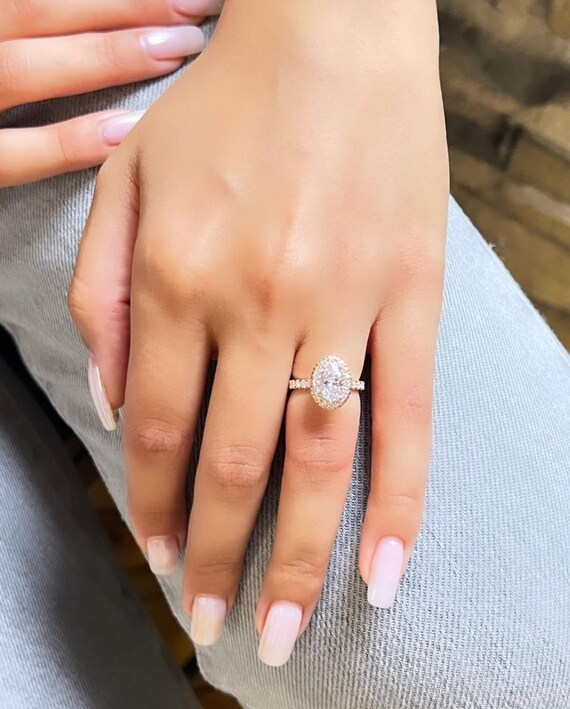 2.1 TCW Oval Cut Lab Grown Diamond Double Edge Halo Engagement