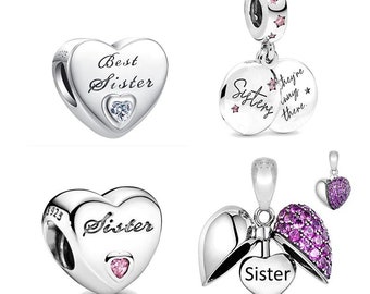 Pandora Dulce Hermana Corazón Amor Encanto Colgante Amigos