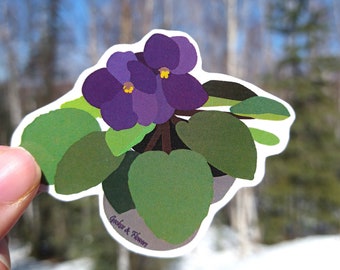 Purple African Violet Sticker