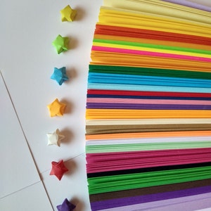 540 Strips of Origami Star Paper, Mini Puffy Star Paper, 27 Rainbow colors, DIY, Froebel Star