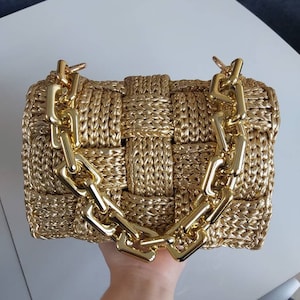 Metallic bag/Luxury Bag/gold metallic bag