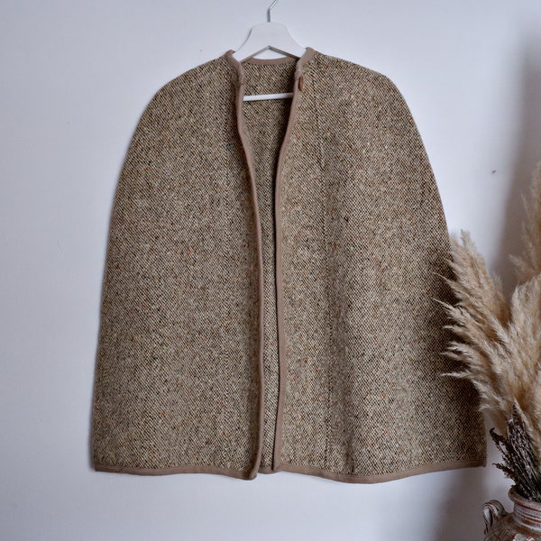 Vintage Hand gewebt Donegal Tweed reine Wolle Irish Cape