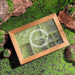 Caixa de joias com tampa de vidro vintage personalizada, caixa de joias de madeira gravada, caixa de armazenamento de joias, presente de proposta de dama de honra, presente ideal para ela
