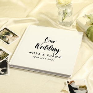 Álbum de fotos de tapa dura de boda personalizado minimalista, libro de visitas de boda personalizado, álbum de recortes de compromiso y aniversario, regalo de recuerdo de boda