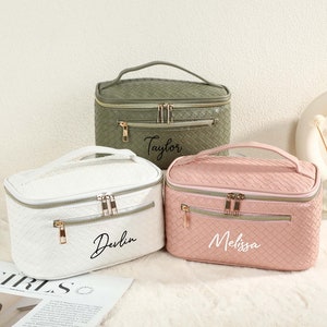 Benutzerdefinierte Make-up Tasche, personalisierte Monogramm Kosmetiktasche, Kosmetiktasche für Frauen, Brautjungfer Geschenke Vorschlag, Reise-Make-up-Tasche, Geschenk für sie