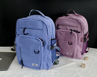 Initial Backpack Unisex Lightweight Canvas Backpack Rucksack Bag, Custom Backpack, Every day Canvas backpack