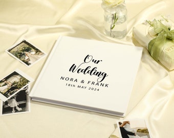 Minimalist Custom Wedding Hardcover Photo Album, Personalised Wedding Guest Book, Engagement and Anniversary Scrapbook,Wedding Keepsake Gift