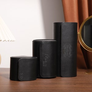 Rotolo porta orologi in pelle inciso, custodia per orologi in pelle personalizzata, scatola porta orologi da viaggio personalizzata, regali per gli sposi, regalo per papà, regalo per la festa del papà