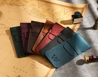 Personalized Leather Pen Holder, Engraved Pencil Bag, Handmade Leather Pen Pouch, Leather Pencil Holder, Pen Case, Pen Sleeve, Pen Holder