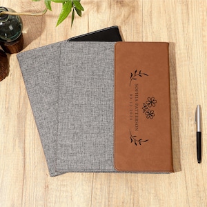 Custom Journal Portfolio, Engraved Portfolio, Leather Canvas Portfolio, Personalized Business Portfolio, Father's Day Gift, Gift For Him
