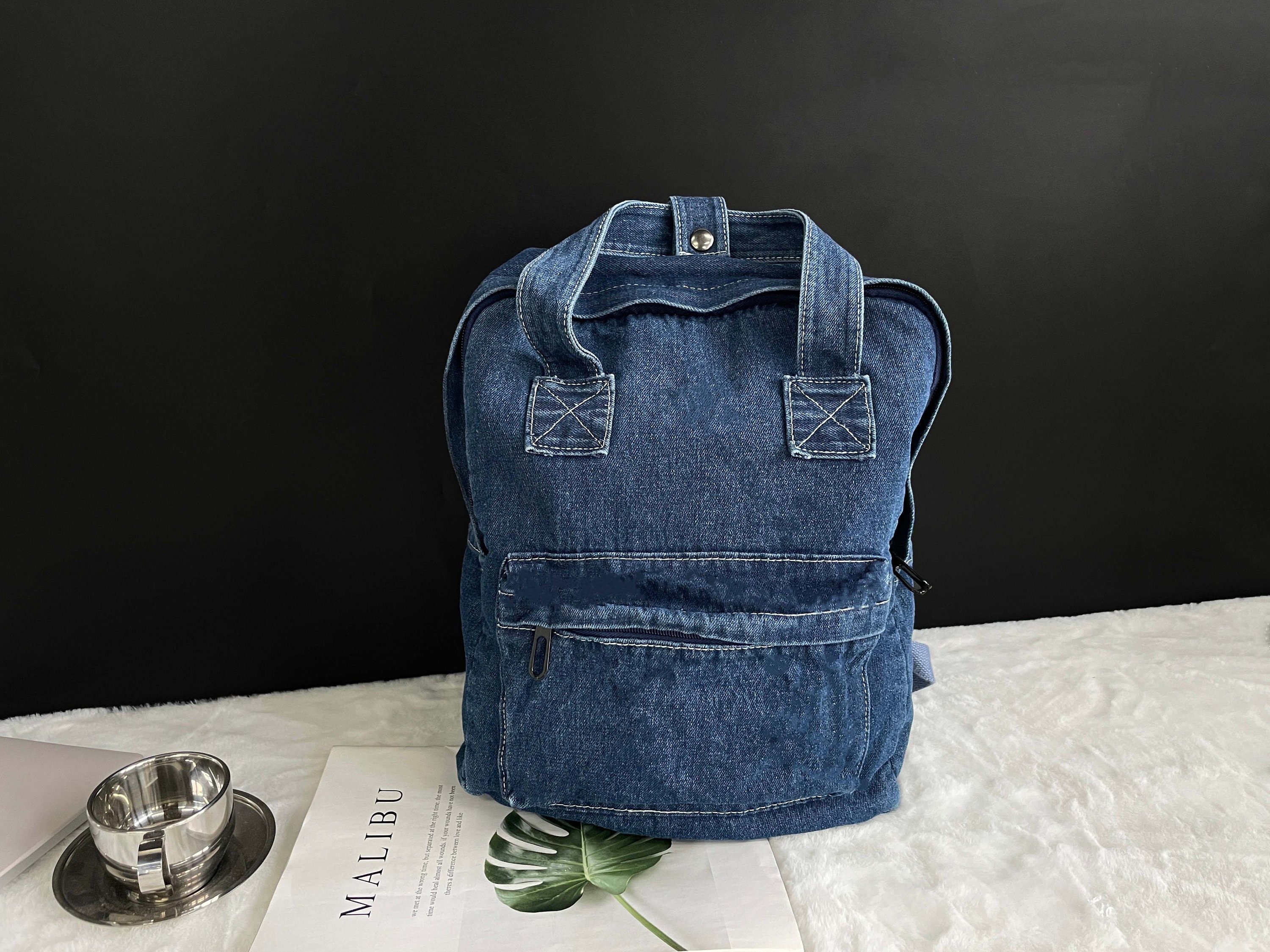 Dezelfde Wieg Gasvormig Denim rugzak - Etsy Nederland