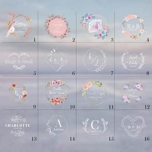 Personalized Wedding Sticker Sheet, Wedding Treat Stickers, Wedding Favour Sticker, Thank You Sticker For Party Favors, 16 Designs To Choose