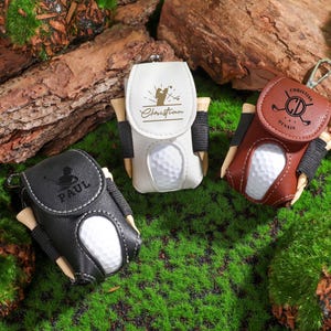 Suporte para bola de golfe e camisetas, bolsa de golfe de couro personalizada, bolsa de bola de golfe personalizada, bolsa de bola de golfe, bolsa de quadril para golfe, presente de golfe para ele