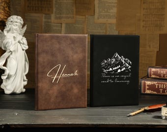 Customized Leather Notebook, Engraved Travel Journal, Custom Logo/Text Notebook, Monogram Journal, Birthday Gift, Gift for Men and Women