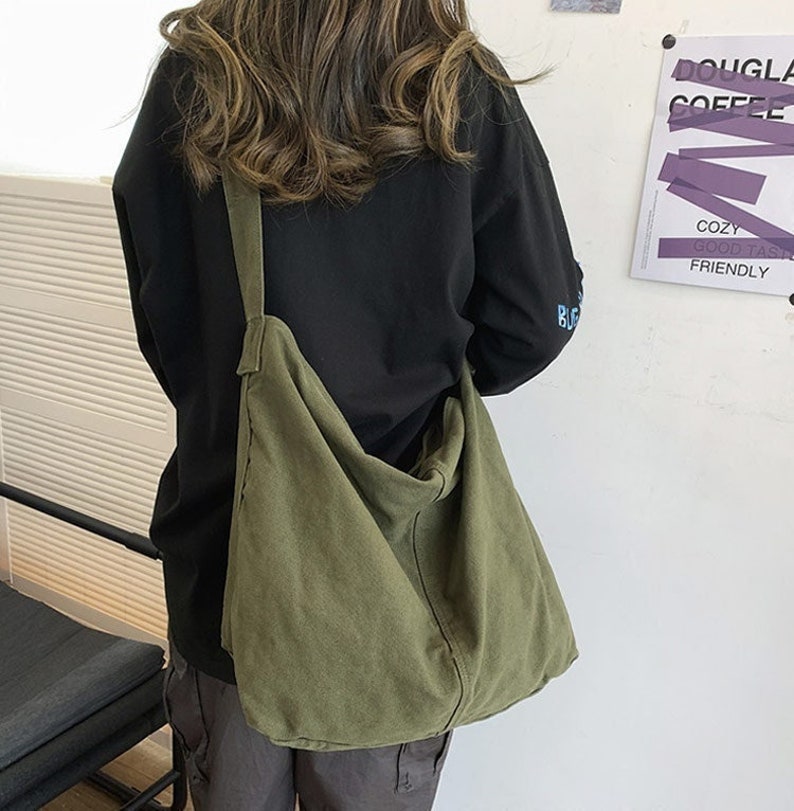 Sac en toile pour femme et homme, Sac souple, Sacs à bandoulière personnalisés, Sac messager, Sacs de voyage, Sac fourre-tout décontracté écologique pour femme image 1