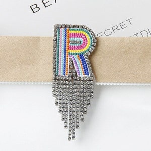 thumbnail image 2 of Letter Brooch Pins, Crown Initial Rhinestone Alphabet K Letter... 2 of 10