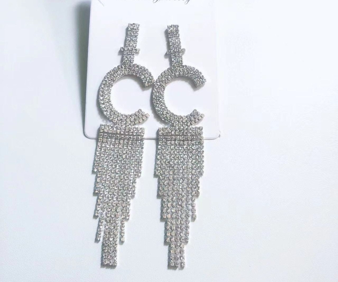 Custom Name Earrings, Large letter Pendant Earrings, Big tassel dangle Earring, Party Sparkly earring