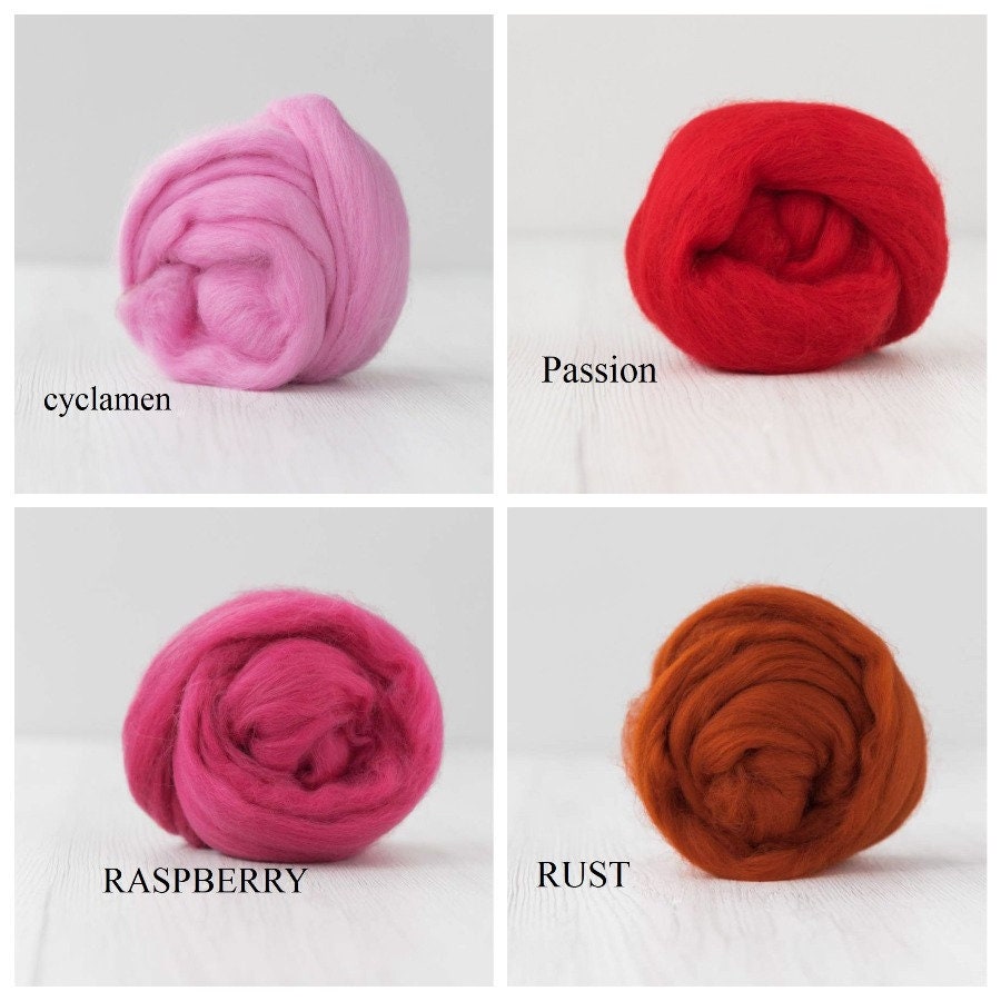 Australian Merino 19 мic, Felting Wool Assortment, 19 Micron 50gr 1.8