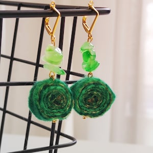 Wool earrings, felt balls, original earrings, felt earrings, handmade earrings, wool earrings, aesthetic earrings, magical earrings