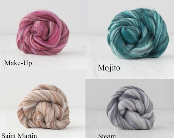 Laine mérinos 18 microns teinte à la main, feutre de fibres (4 oz = 110 g)