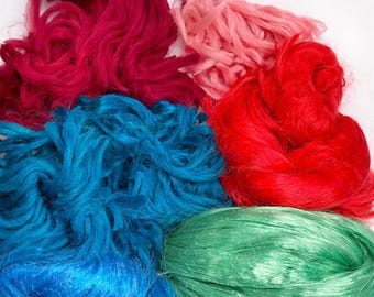 Italian Viscose Fiber Roving for Felting, Silk Effect (20g) minimum order 5 pieces - 100 g- any color