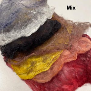 Mulberry Silk Squares for Felting, Silk Roving (10 g / 0,35 oz) image 20