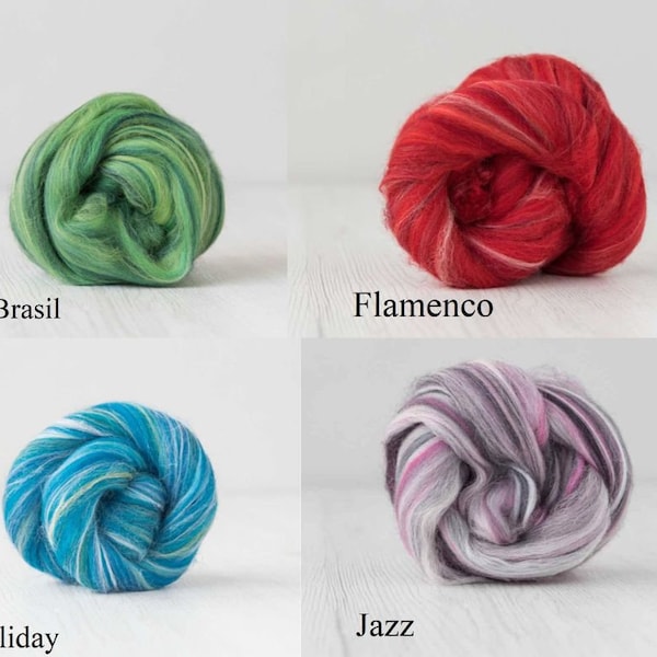 merino wool roving, ustralian Merino 19 мic, felting wool assortment, 19 Micron 50gr - 1.8 oz, wool roving, wool for felting, wet felting,