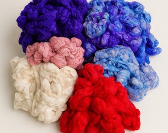 Silk Cocoons, Peace Silk, Spinning, Felting, silk roving, needle felt, wool for needle felting, needle felting cocoon, 15 g = 1/2 oz