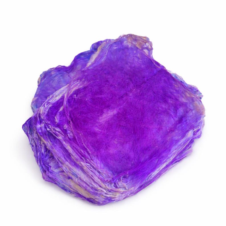 Mulberry Silk Squares for Felting, Silk Roving (10 g / 0,35 oz) image 19