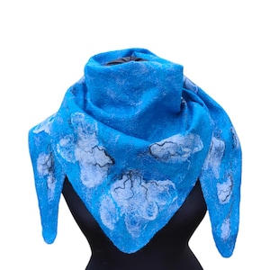 Scarf women handmade, scarves for women, turquoise scarf, blue wool scarf, soft wool scarf, silk scarf women, scarf art, head scarf, scarf
