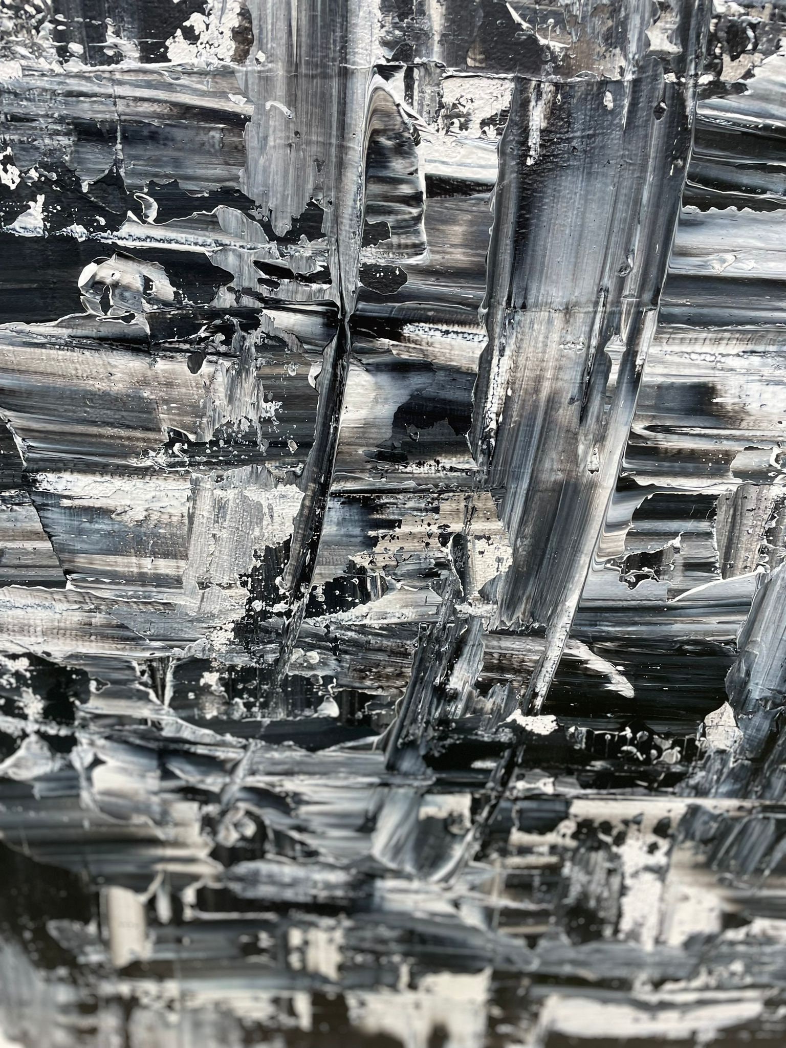Black and White Acrylic Abstract Art Painting on a Handmade Canvas - Etsy