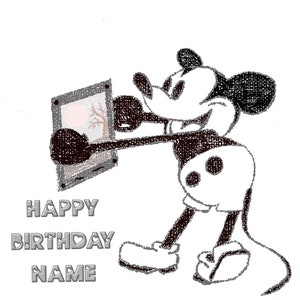 Personalisierte Maus Geburtstag oder jeden Anlass Karte Dampfschiff Willie