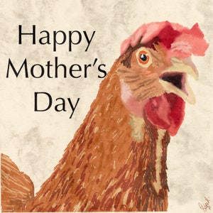 Hand drawn Chicken Mother’s Day card can be personalised