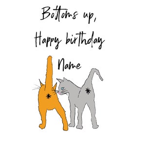Cumpleaños personalizado o cualquier ocasión tarjeta gatos fondos