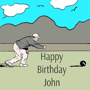 Tarjeta de felicitación personalizada de Lawn Green Bowling