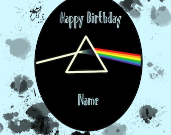 Pink floyd dark side of the moon personalised birthday card