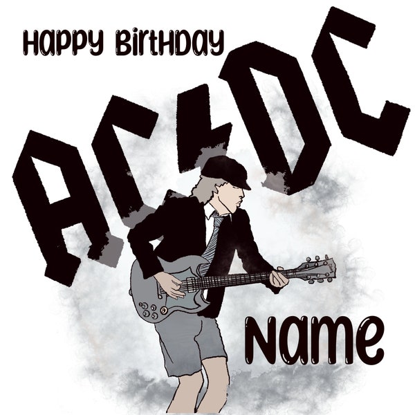 Personalisierte AC / DC Geburtstags- oder Anlasskarte
