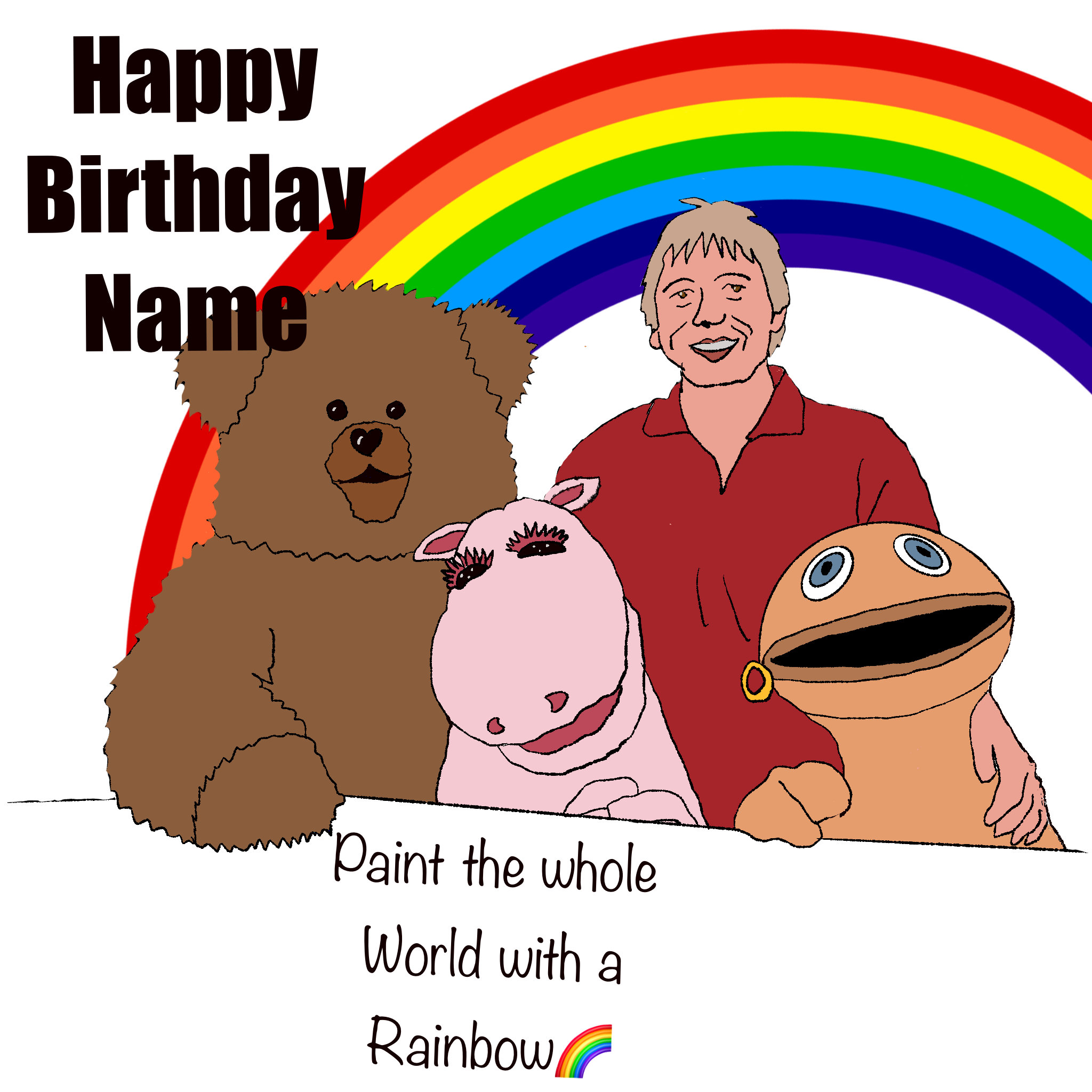 Personalised Rainbow card for any occasion