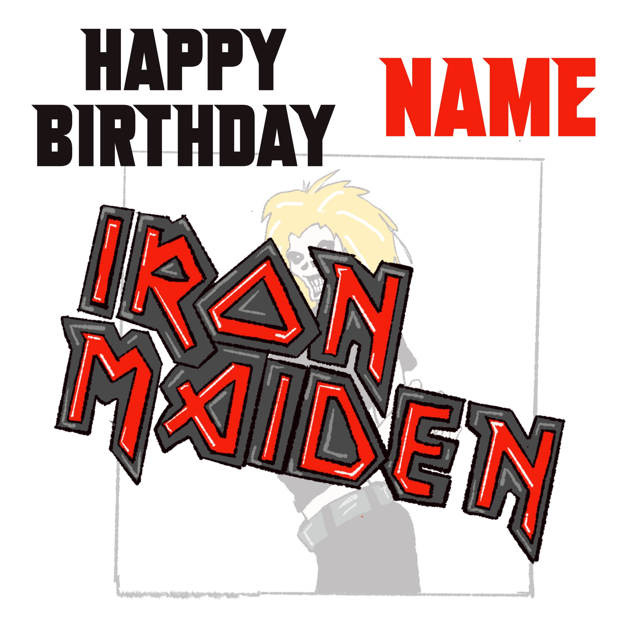Personalised Iron Maiden Greeting Card - For Birthday Or Any Occasion, Includes Envelope 2 thumbnail image
