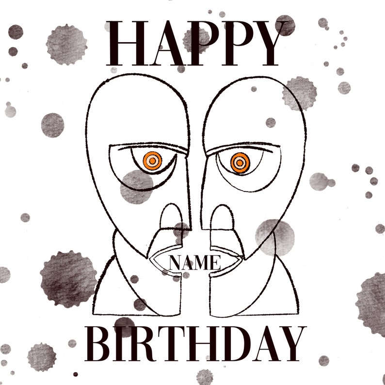 Personalised division bell pink floyd birthday card image 1