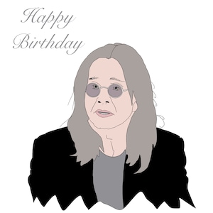 Personalised Ozzy osbourne birthday card