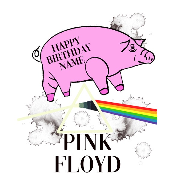 Pink floyd personalised birthday card