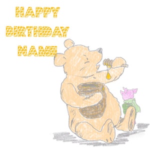 Tarjeta personalizada de cumpleaños de Pooh Bear o cualquier ocasión