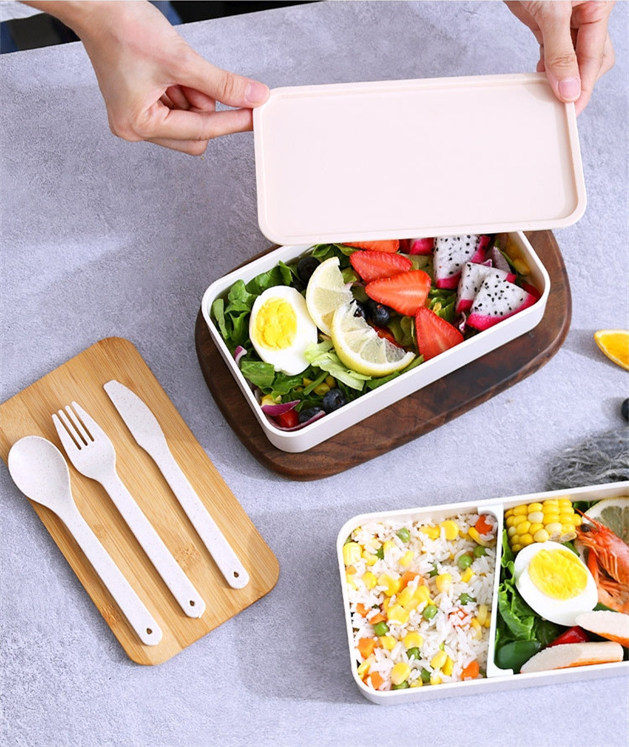 linoroso Stackable Bento Box Adult Lunch Box | Meet All You On-the-Go Needs  for Food, Salad and Snack Box, Premium Bento Lunch Box for Adults Include