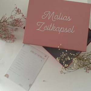 Personalisierte Zeitkapsel- individuelles  Geschenk zur Taufe oder Geburt- inklusive personalisierte Wünschebögen