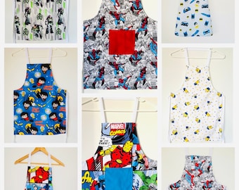 BOY’S SUPERHERO Apron | art smocks | cooking | chefs | costumes