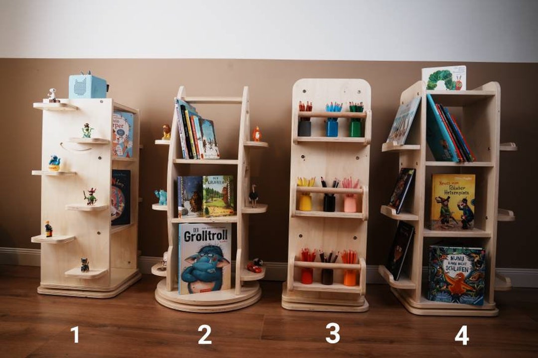 Revolving Bookshelf Children's Bookshelf Rotating Etsy