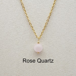 Natural Rose Quartz Bead Necklace