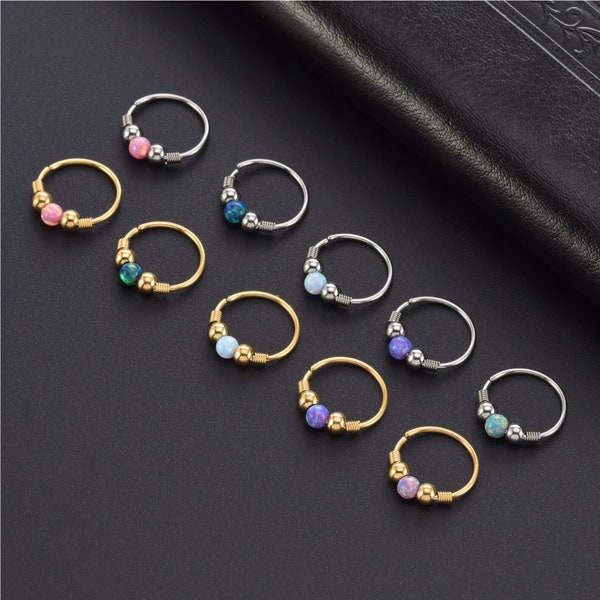 Opal Nose Ring - Etsy
